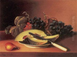 A Still Life With Grapes, Melon And A Pear by Margaretta Angelica Peale