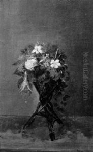 Still Life With Fuchsia And Rose by Mary Jane Peale