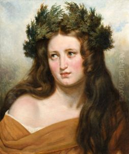 Jeune Fille Couronnee De Bruyere De La Lande by Merry Joseph Blondel