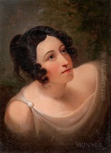 Portrait Head Of A Woman In Neoclassical Dress by Rembrandt Peale