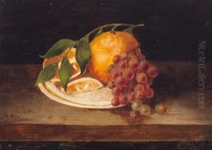 Still Life With Orange And Grapes by Rubens Peale