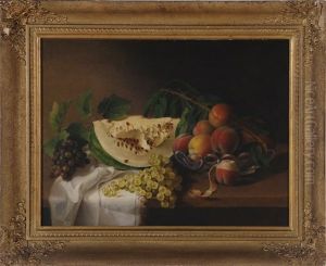 Still Life With Fruit (watermelon And Peaches) by Rubens Peale
