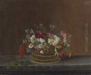 Basket Of Spring Flowers by Rubens Peale