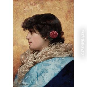 The Blue Shawl by Charles Sprague Pearce