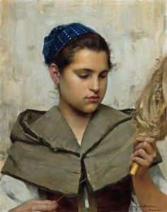 Preparing Yarn by Charles Sprague Pearce