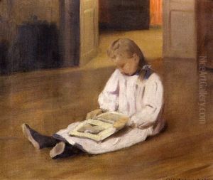 Jeune Femme Assise Lisant Un Livre by Charles Sprague Pearce
