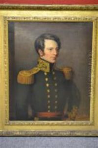 Portrait Of An Army Officer, Standing, Half Length by Pearce, Stephen