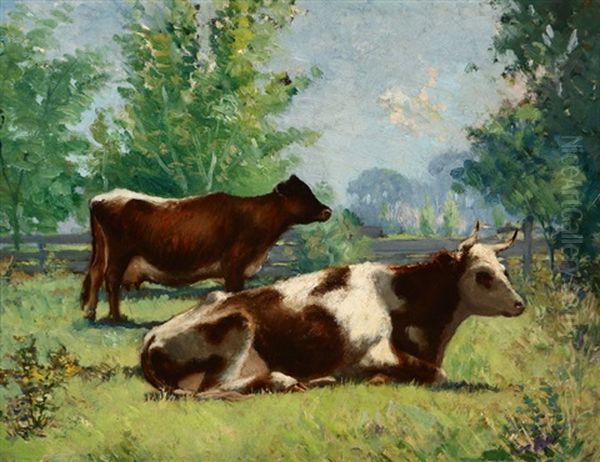 Cows In A Verdant Landscape - view 1