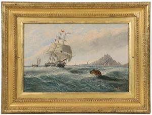 Sailing Ship Approaching A Continental Harbor by Robert Pearson
