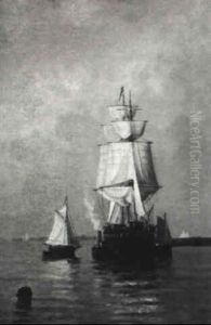 Sailing Ships In The Harbor by Robert Pearson