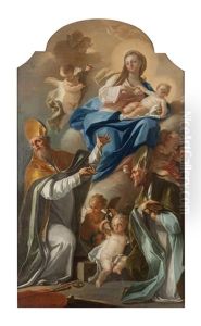 Madonna Col Bambino E Santi Vescovi