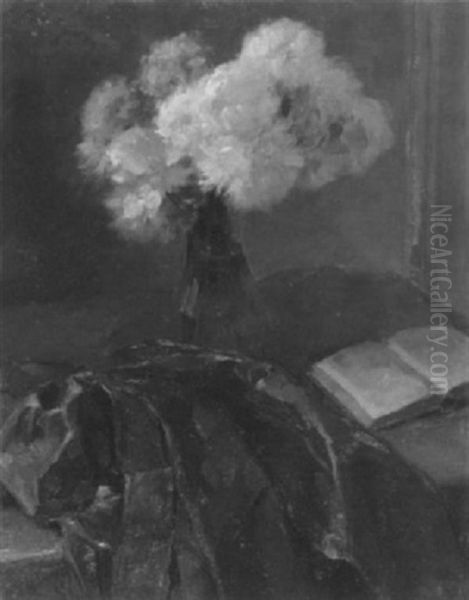 Stilleben Mit Blumenstrauss Und Buch - view 1