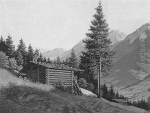 Sommertag Im Bregenzer Wald, Sennhutte Und Fichte by Ernst Peche