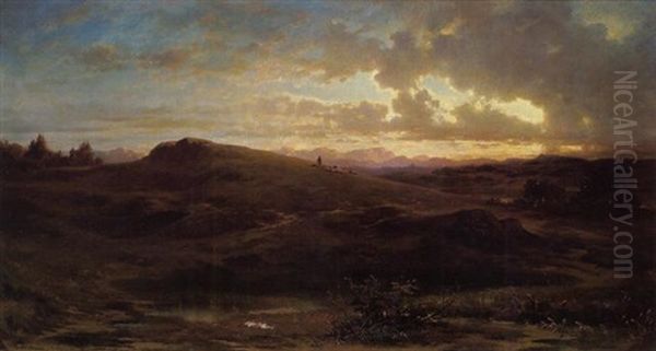 Gebirgslandschaft Bei Abendsonne - view 1