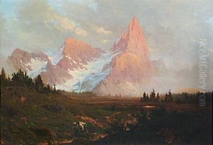 An Extensive Alpine Landscape by Heinrich Freiherr von Pechmann