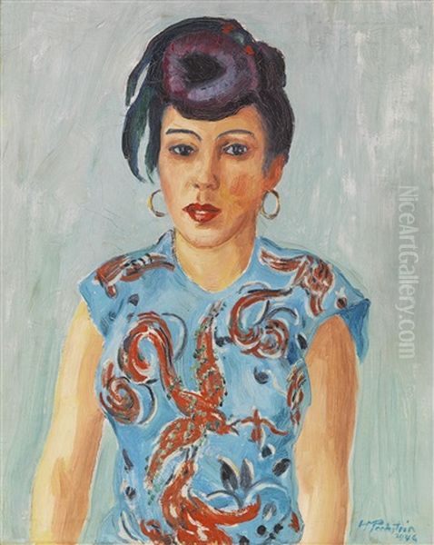 Bildnis Freda Wermel In Blauer Bluse - view 1