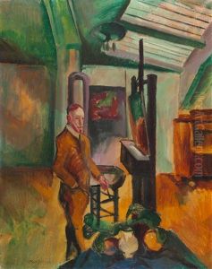 Im Atelier (selbstbildnis) by Max Pechstein