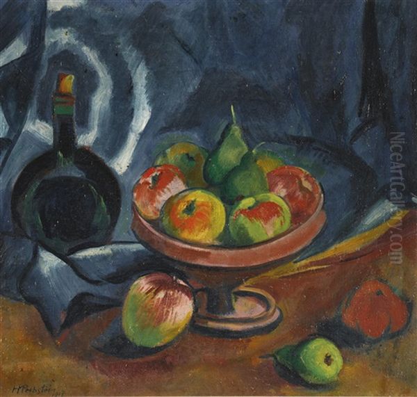 Stillleben Mit Weinflasche Und Fruchtschale (still Life With Wine Bottle And Fruit Bowl) - view 1