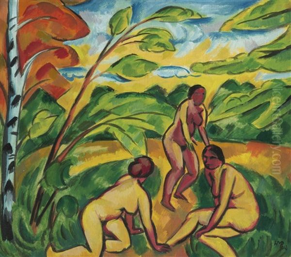 Drei Badende Akte (three Nude Bathers) - view 1