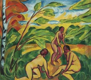 Drei Badende Akte (three Nude Bathers)