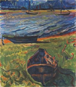 Boote Am Dangaster Priel / Kuhe (from Brucke)