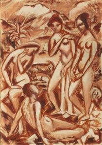 Figurenkomposition (group Of Figures) by Max Pechstein