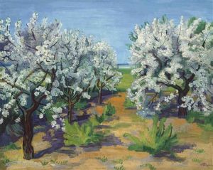 Landschaft Mit Apfelbaumen by Max Pechstein