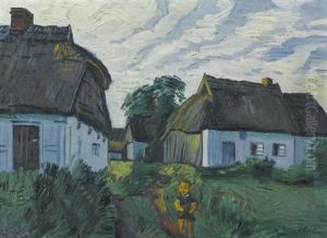 Pommersche Fischerkaten by Max Pechstein