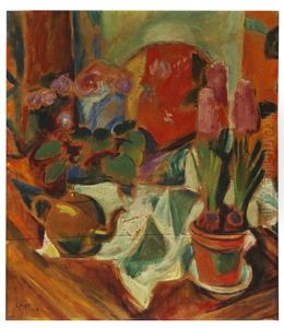 Stillleben Mit Facher by Max Pechstein