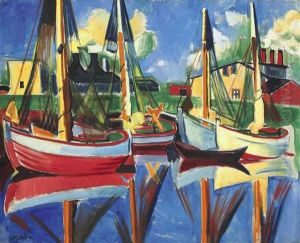 Fischkutter In Der Nachmittagssonne by Max Pechstein