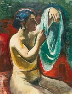 Akt Iii, Sitzend Von Vorn (martha Pechstein) by Max Pechstein