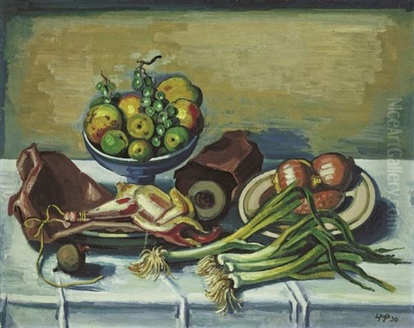 Stilleben Mit Huhn Und Obstschale - view 1