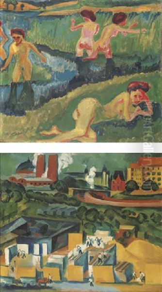 Vier Badende (+ Baustelle In Schmargendorf, Verso) - view 1
