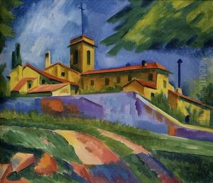 Italienische Kirche - Kloster Von San Gimignano (italian Church - Convent Of San Gimignano) by Max Pechstein