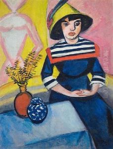 Junges Madchen In Matrosenkleid (young Girl In Sailor Suit) by Max Pechstein
