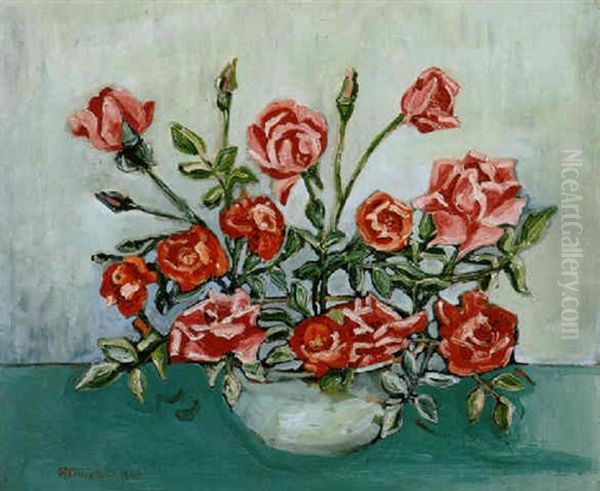 Blumenstilleben (rote Rosen In Einer Schale) - view 1
