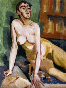Sitzender Weiblicher Akt, Sonja by Max Pechstein