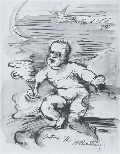 Putto Mit Sektglas - view 1