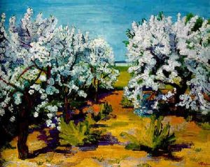 Landschaft Mit Apfelbaeumen by Max Pechstein