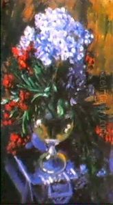 Blumenstilleben In Balustervase by Max Pechstein