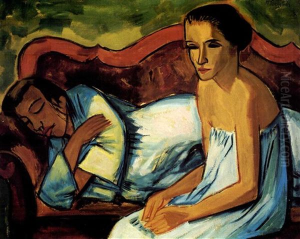 Zwei Frauen Auf Dem Sofa (schwingende Stille) - view 1