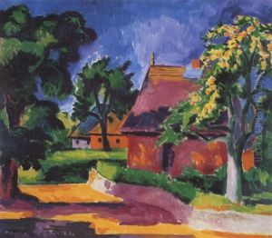 Bauerngehoft - Spatsommer by Max Pechstein