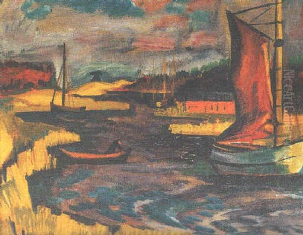 Segelkutter Im Hafen Leba - view 1