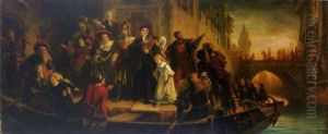 Ubergabe Der Stadt Konstanz An Das Haus Osterreich - Die Auswanderung Der Reformierten (study For Fresco) by August Friedrich Pecht
