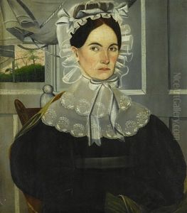 Young Woman In Paneled Room by Sheldon Peck