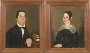 Portrait Of A Lady (+ Portrait Of A Gentleman; Pair) by Sheldon Peck