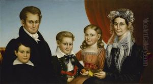 Portrait Of The Pratt Family Of Essex, Connecticut by Deacon Robert Peckham