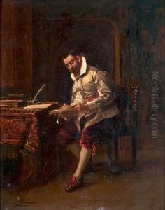 Homme A Sa Lecture by Charles Francois Pecrus