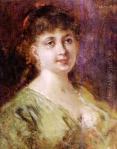 Portrait De Femme by Charles Francois Pecrus