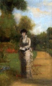 Elegante Au Jardin by Charles Francois Pecrus